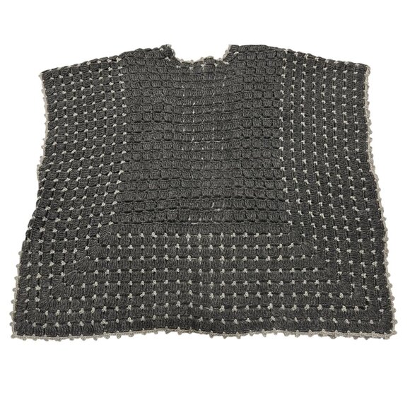 Anthropologie Moth Crochet Boxy V-neck Vest, Gray, S - Picture 11 of 12